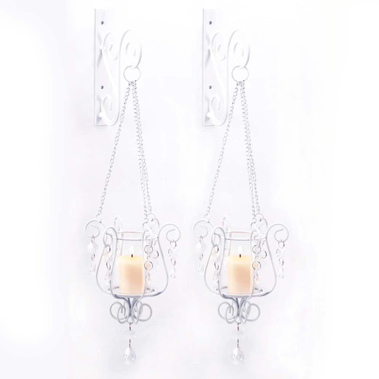 19.5" Bedazzling Pendant Candle Wall Sconce, 2ct.